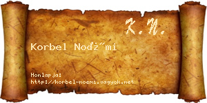 Korbel Noémi névjegykártya